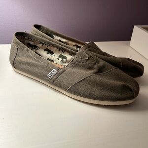 Olive Green Slip On Toms